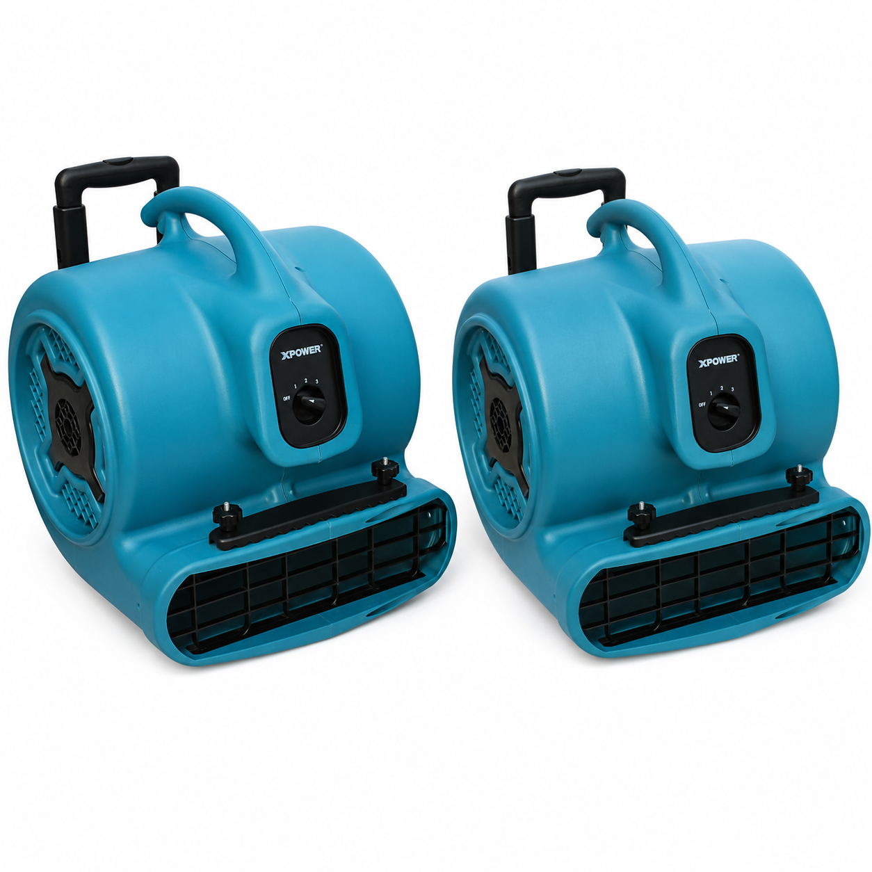 POWER PACK 5 - 2 Pack - X-800HC Air Mover (700 Watt) With Wheels And Luggage Handle Carpet Dryer, Fan, Blower For Water Damage