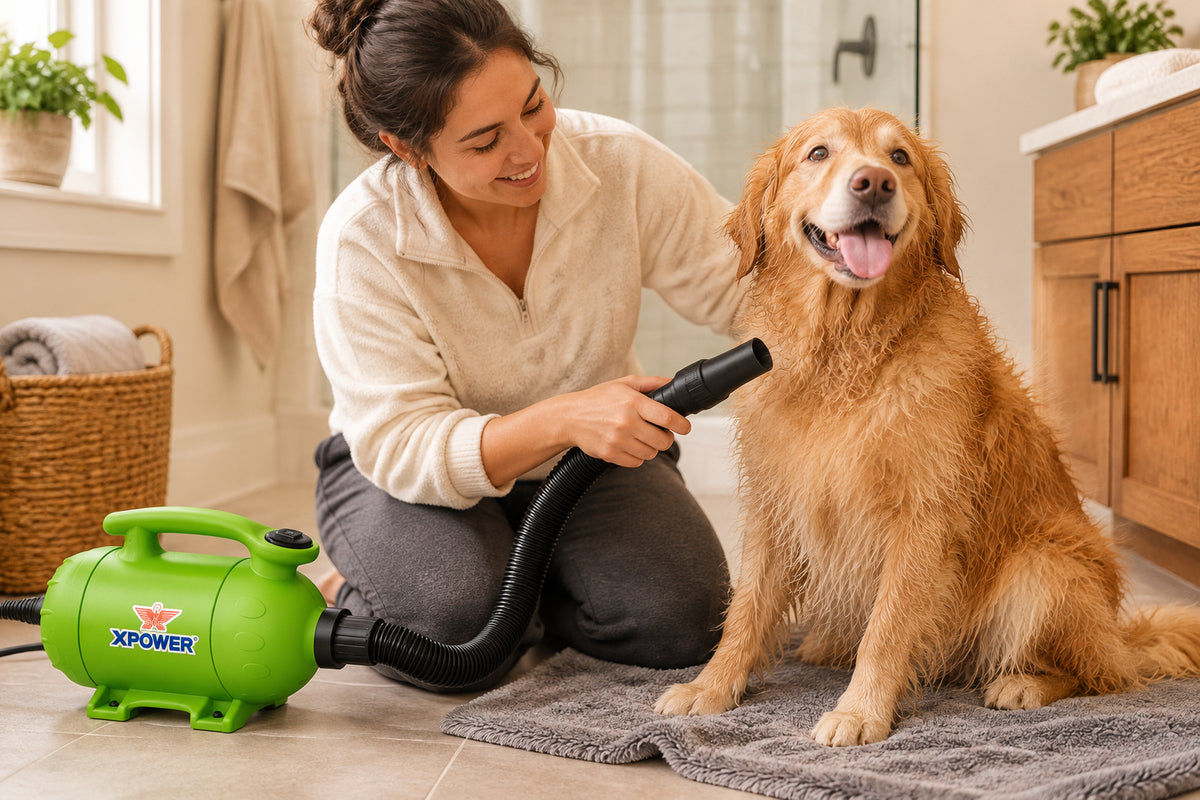 XPOWER B-2 2HP High-Velocity Dog & Pet Grooming Dryer – Green