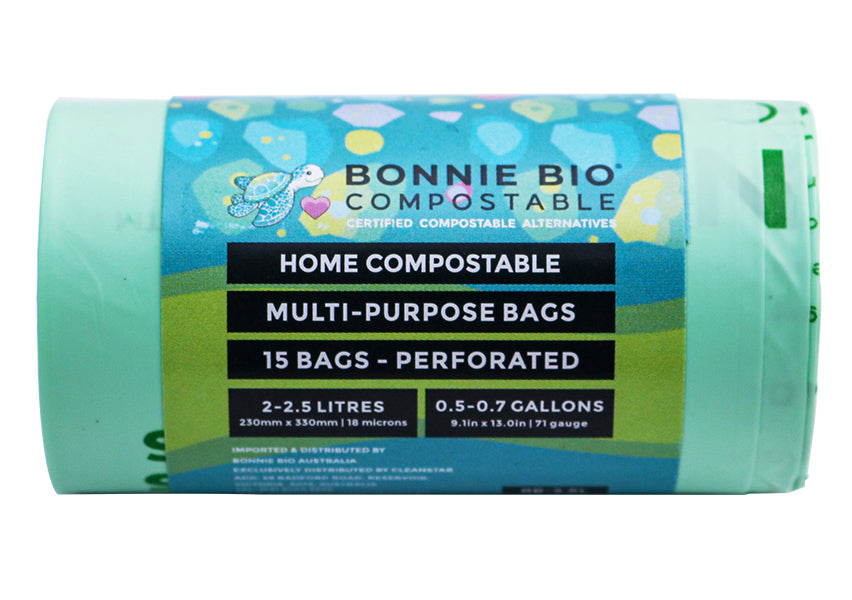 Bonnie Bio 2-2.5L Compostable Handheld Dog Poop Dispenser Bags – Roll of 15