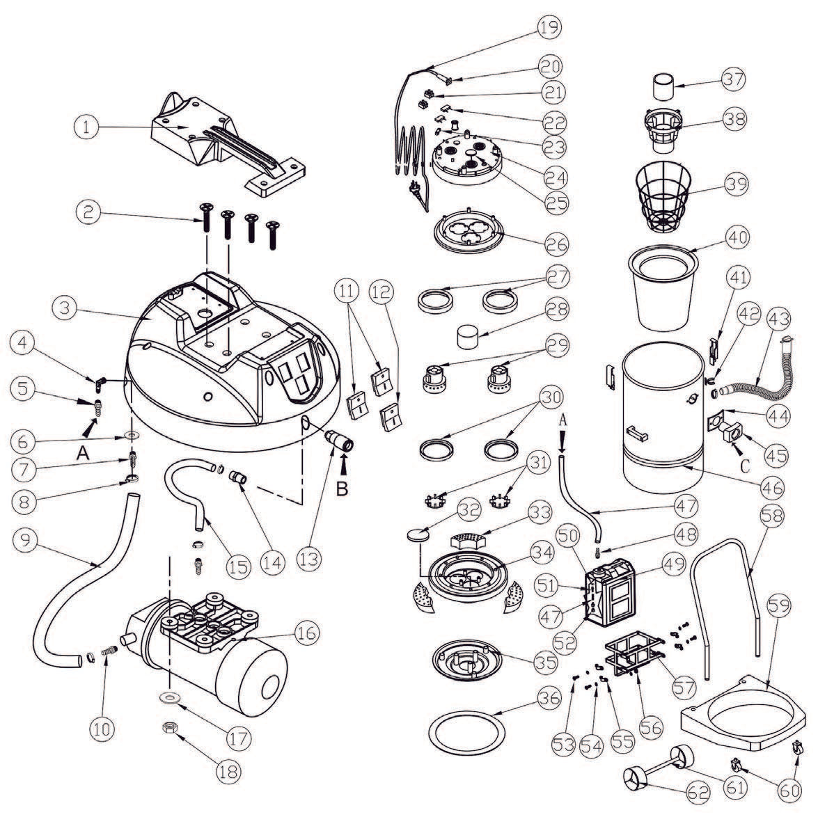 Ex-Factor 80 Litre DUAL Wet & Dry Vacuum Cleaner & Extraction Machine