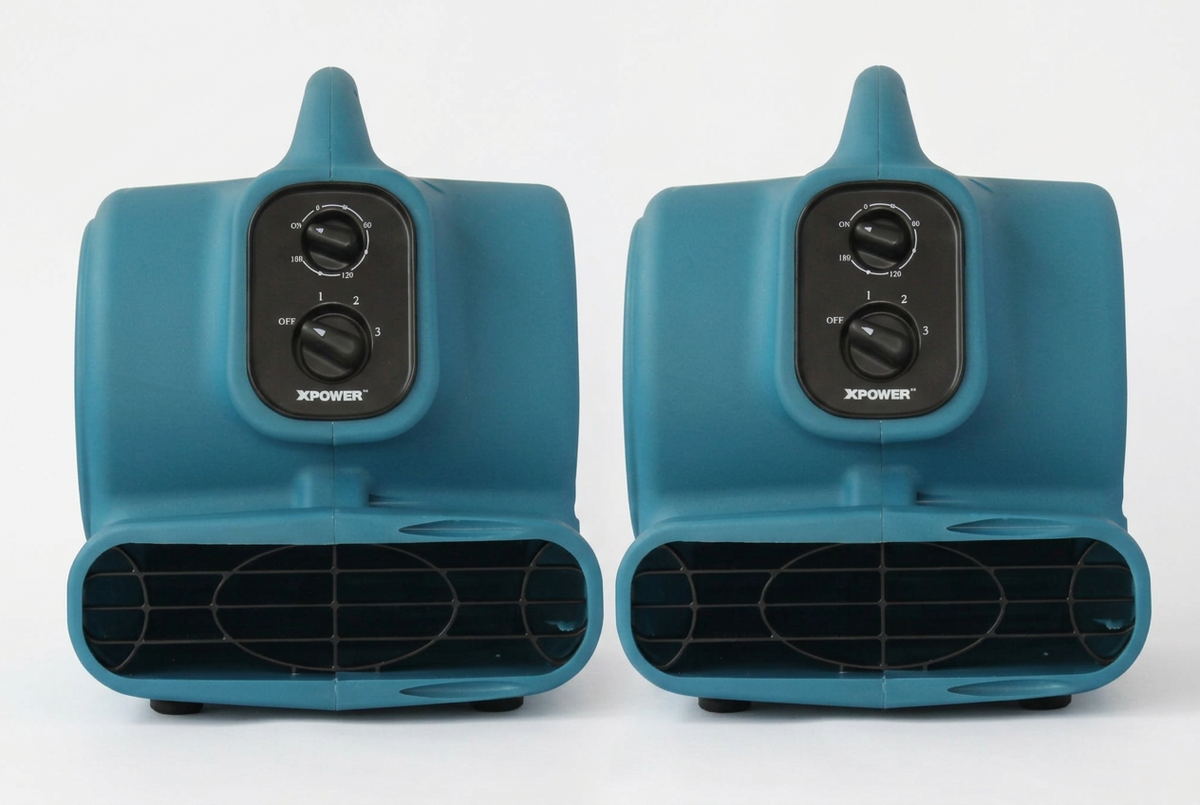 POWER PACK 11 - 2 x Compact Air Movers  -P-230AT (175 Watt) by XPOWER Carpet Dryer, Fan, Blower for water damage