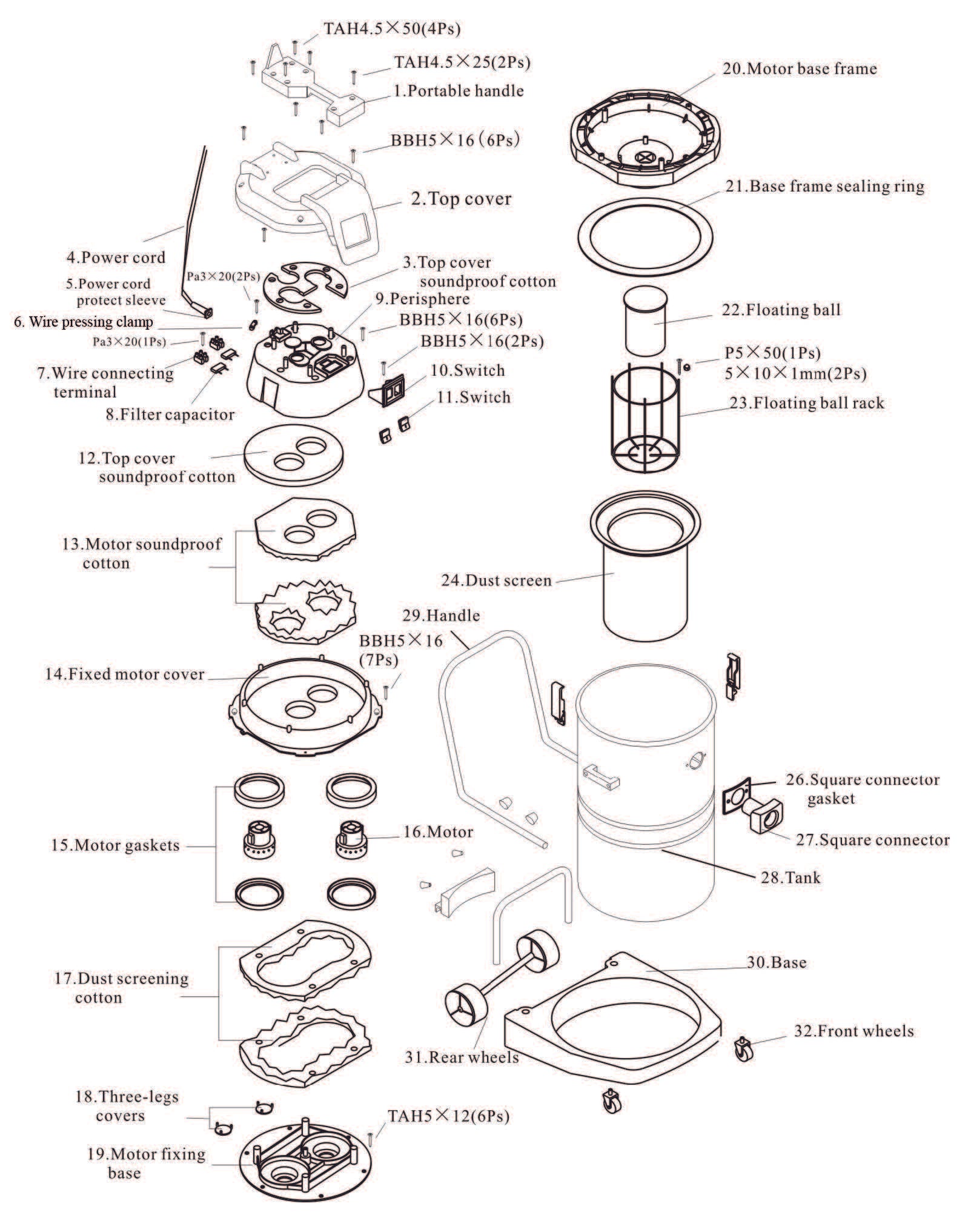 60 Litre Stainless Steel Wet ‘N’ Dry Commercial  Vacuum Cleaner (Twin  Motor) by Cleanstar
