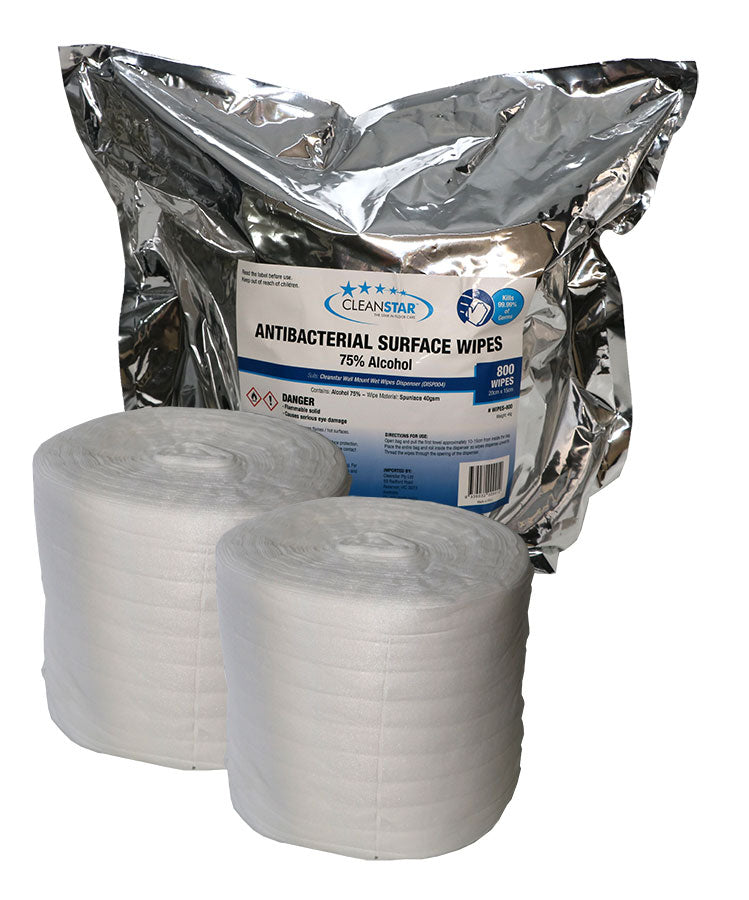 Antibacterial 75% Alcohol Surface Wet Wipes 2-Pack