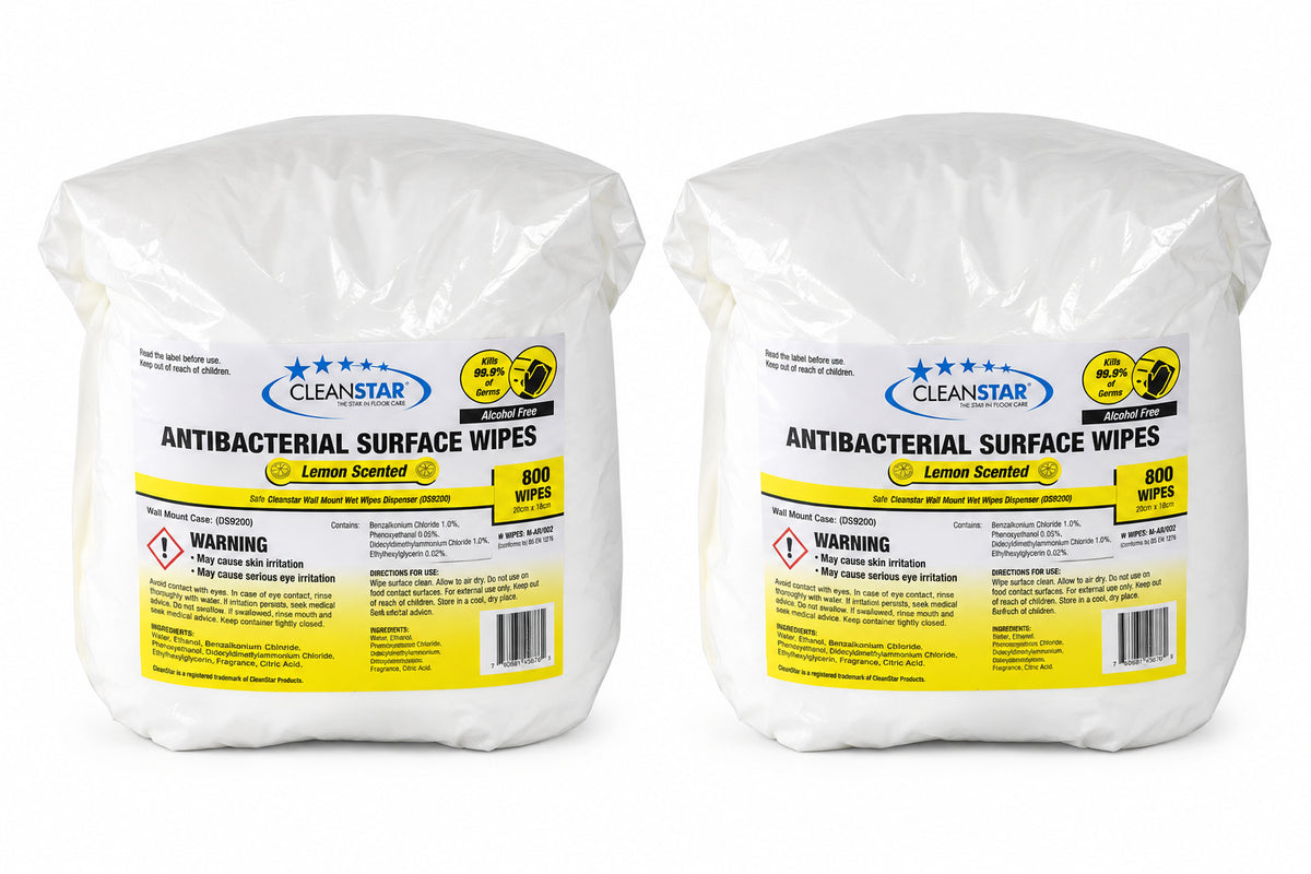 Antibacterial Lemon Surface Wet Wipes – 2 x 800 Wipe Rolls