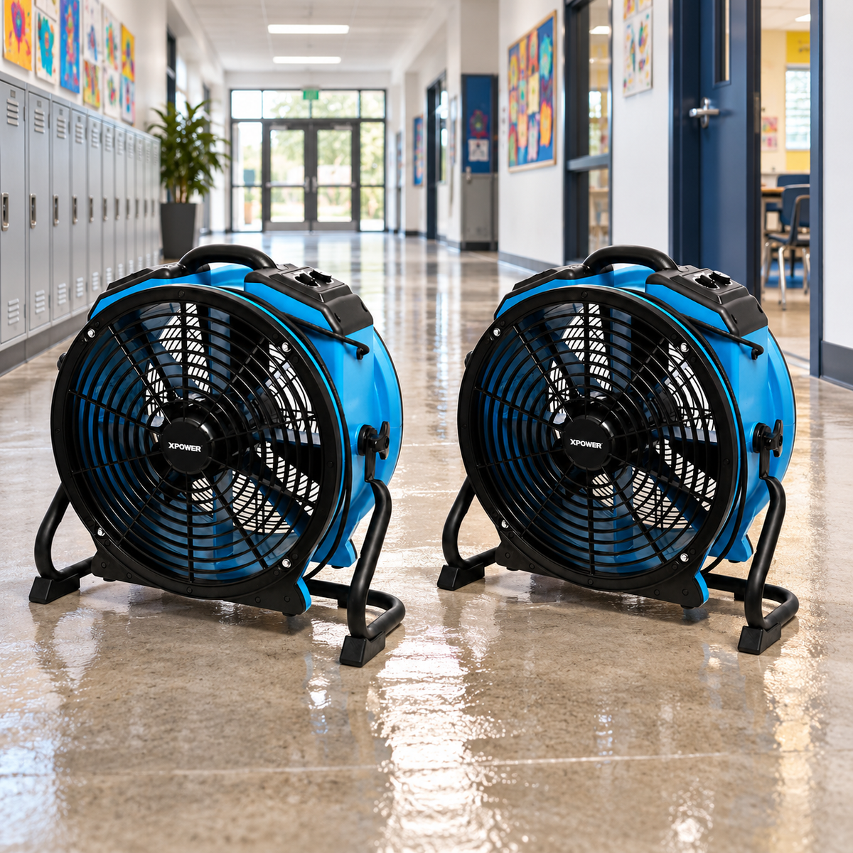 X-47ATR offers 360-degree rotational positioning, allowing airflow to be directed towards floors, walls, ceilings and targeted areas.