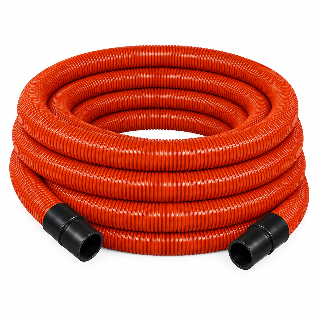 GVAC 51mm (2 inch) Hot Water Carpet Extraction Hose with Cuffs – 15m Orange