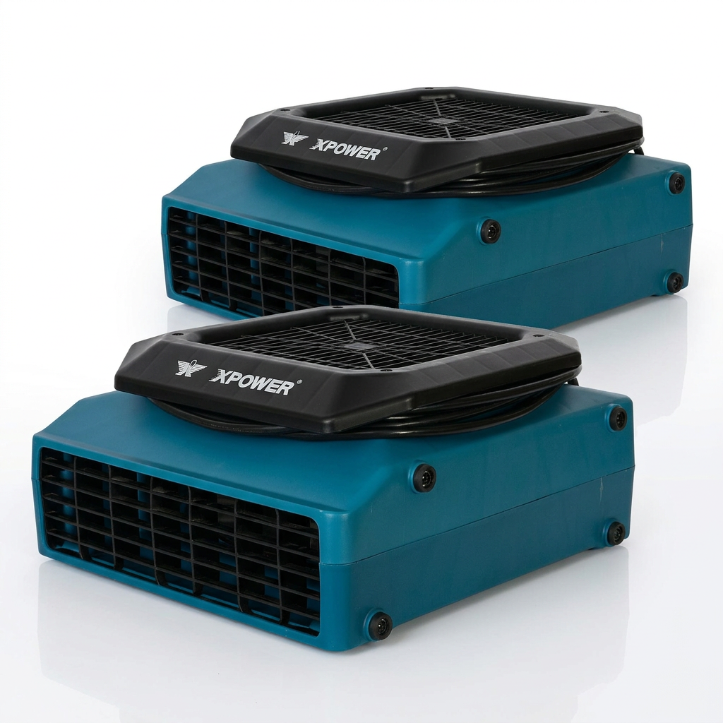 POWER PACK 10 - 2 Pack Low Profile Air Movers PL-700A  1000 CFM  by XPOWER - Flood & Water Damage Restoration